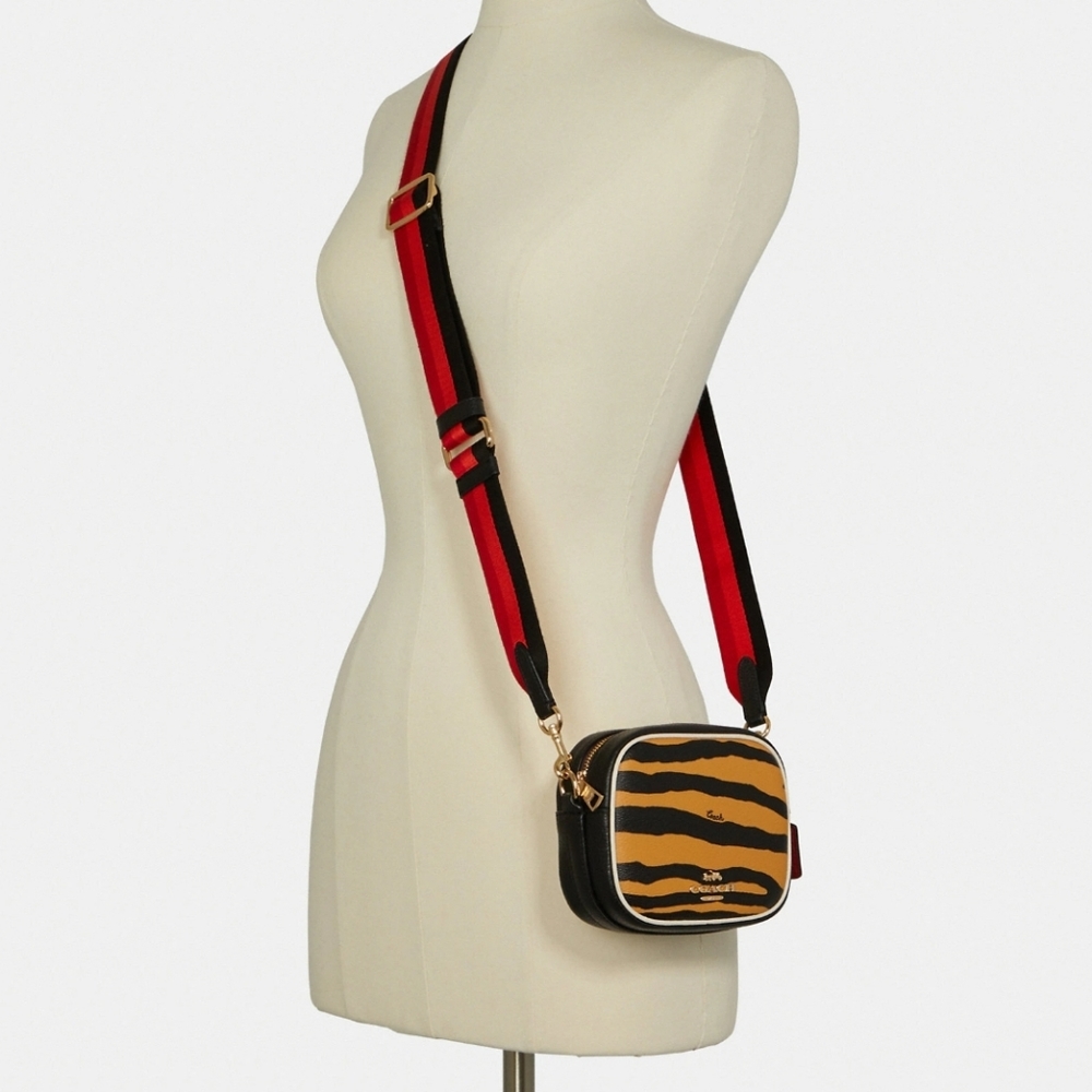 Mini Dempsey Camera Bag With Tiger Print